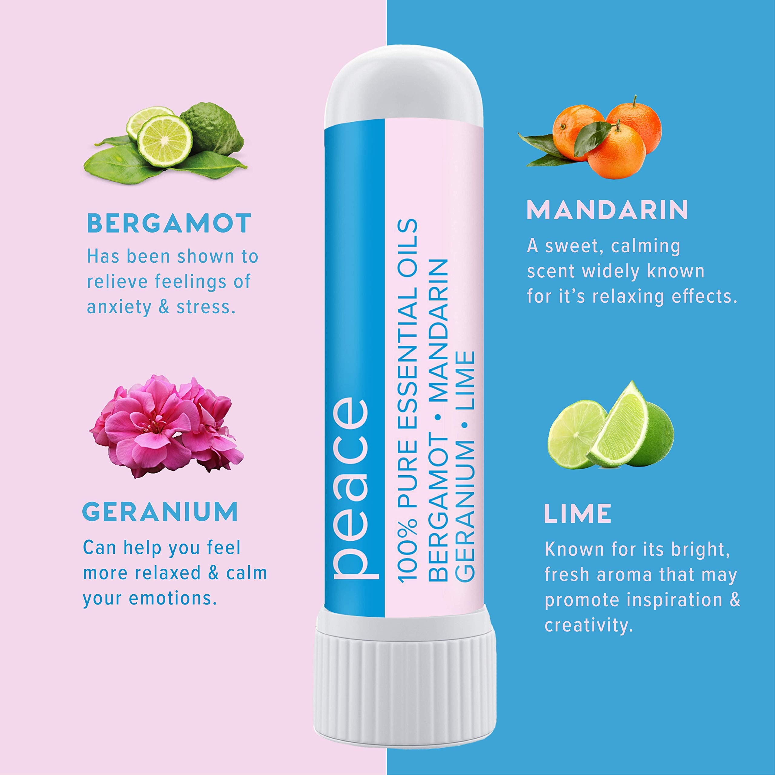 MOXE Peace Nasal Inhaler pack side highlighting portable design for quick relaxation