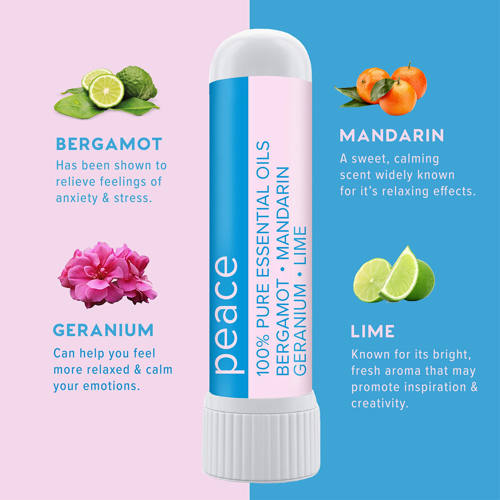 MOXE Peace Nasal Inhaler pack side highlighting portable design for quick relaxation