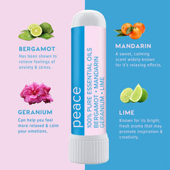 MOXE Peace Nasal Inhaler pack side highlighting portable design for quick relaxation