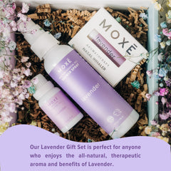 MOXE shower steamer spray lavender detail for a refreshing steam experience.