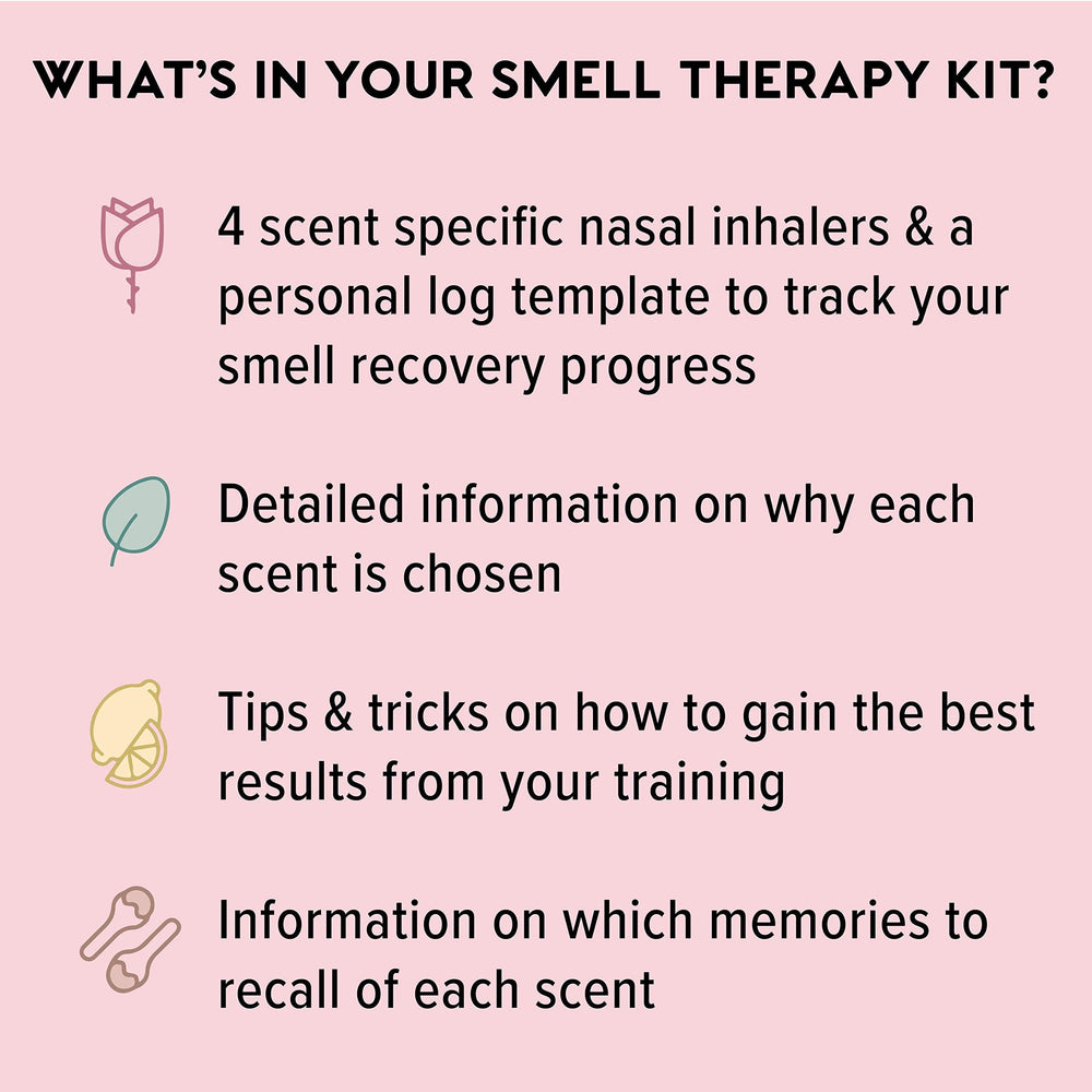 MOXE eucalyptus inhaler provides refreshing scent cues for olfactory regeneration practice.