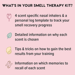 MOXE eucalyptus inhaler provides refreshing scent cues for olfactory regeneration practice.