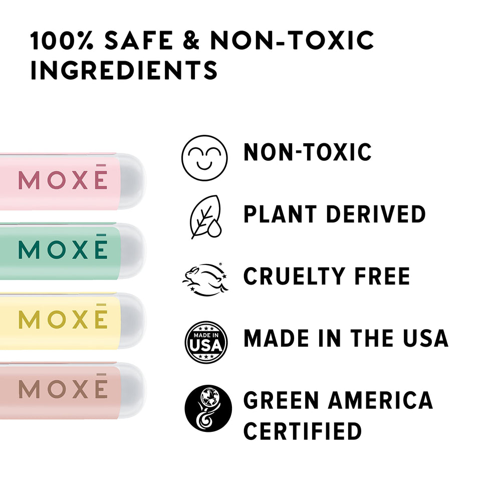 MOXE individual inhalers show pure essential oil scents for accurate scent experiences.