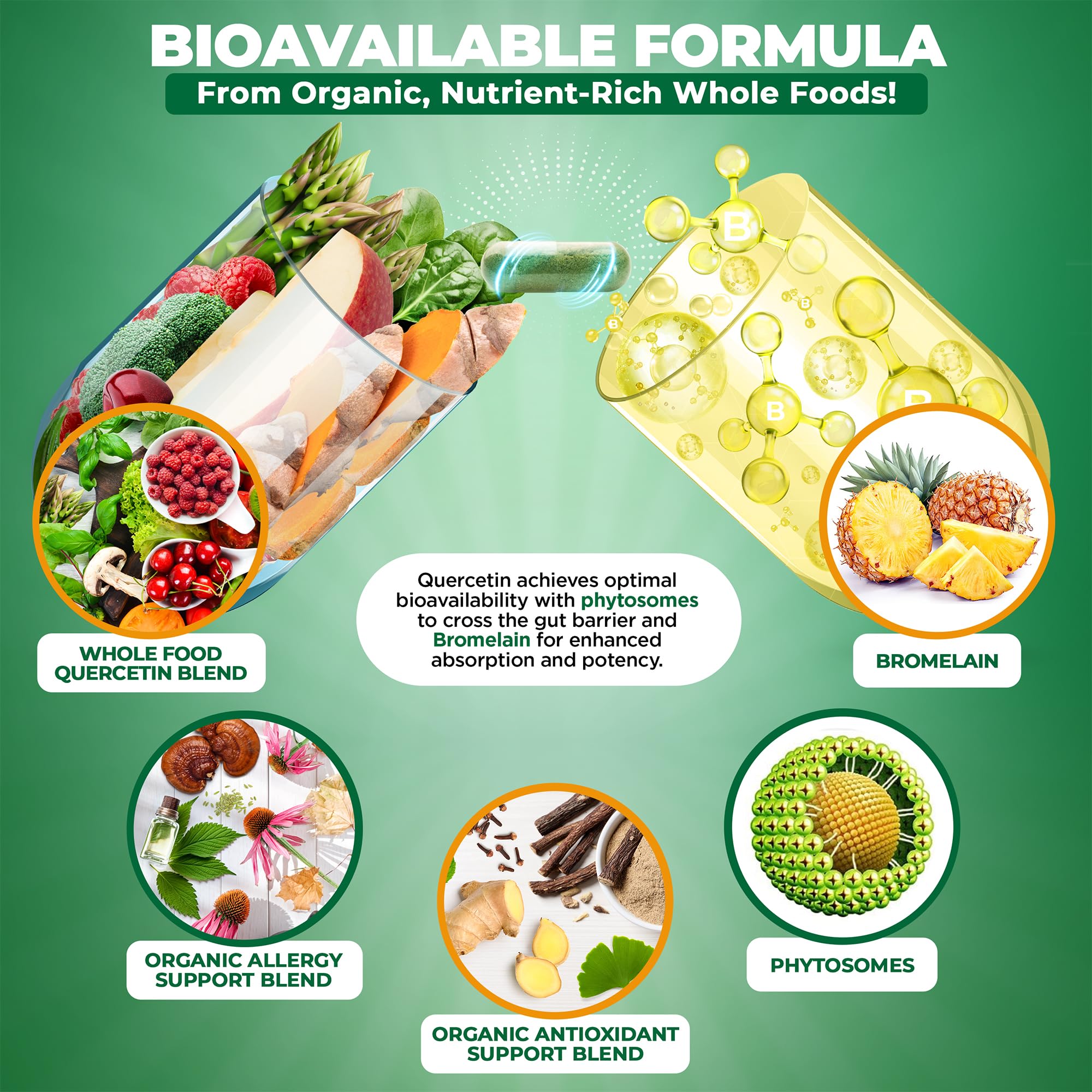 Nutrition panel on the MoxyVites bottle showing 500 mg quercetin per serving
