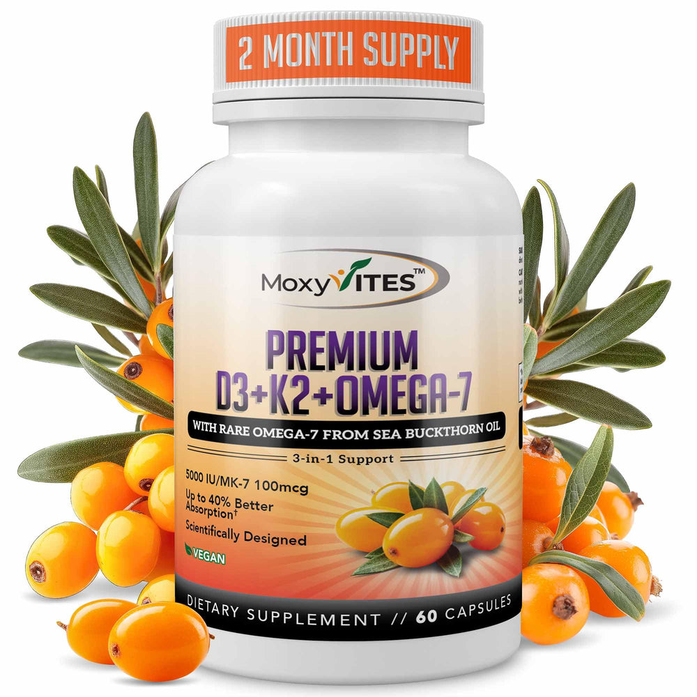 MoxyVites Vitamin D3 K2 5000 IU bottle for easy daily supplementation.
