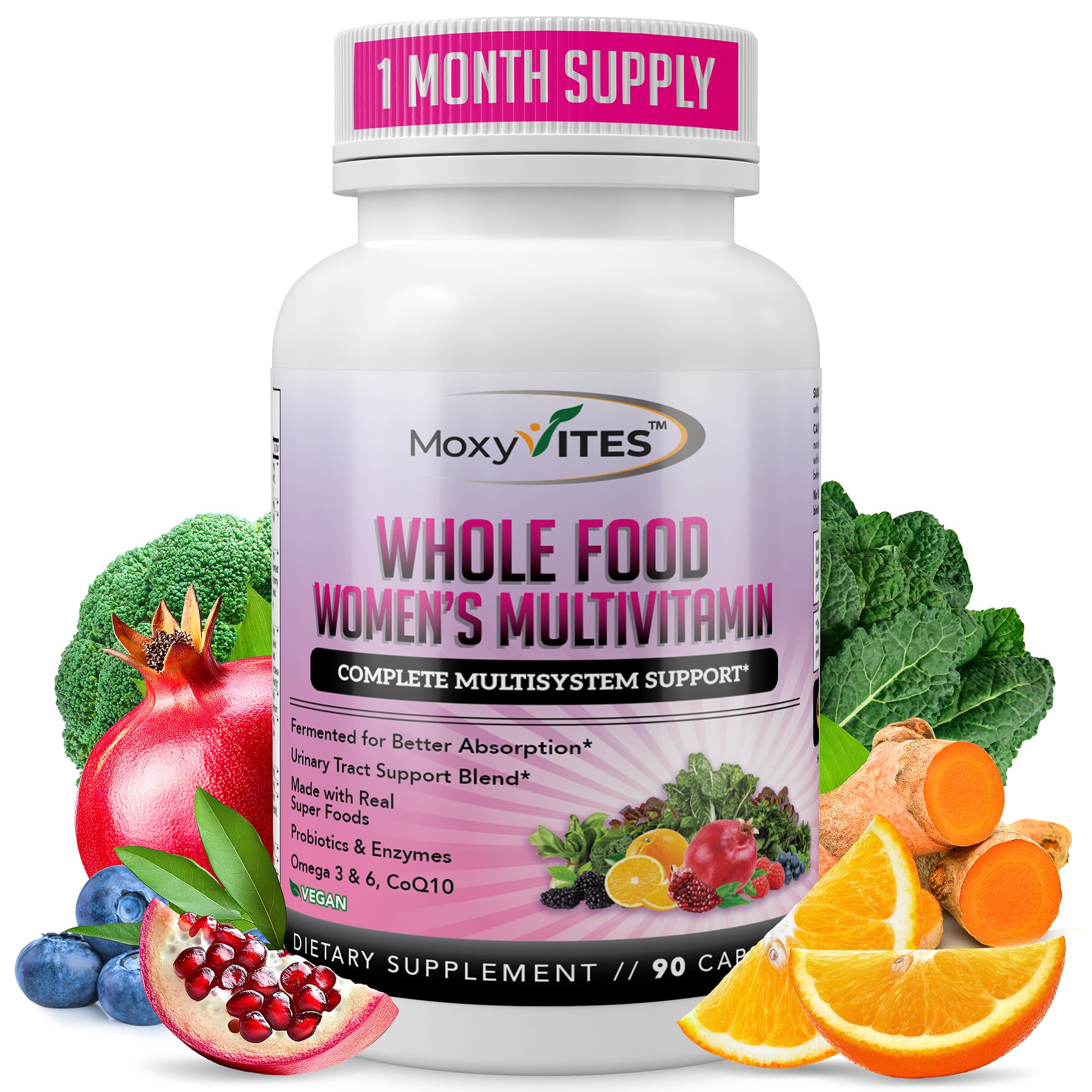 MoxyVites women's multivitamin fermented bottle promotes gentle, high-absorption nutrition