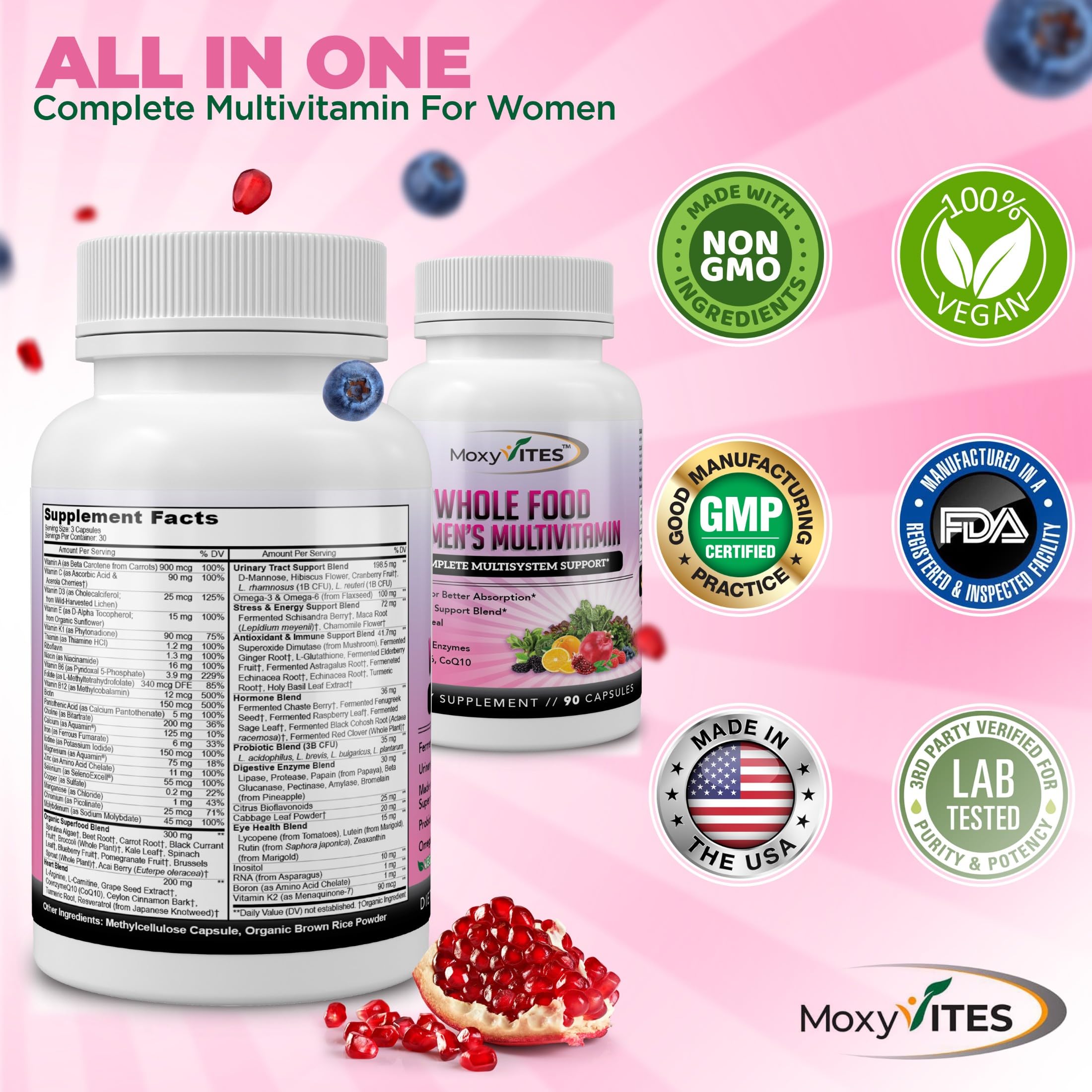 MoxyVites probiotic strains support urinary tract and digestion