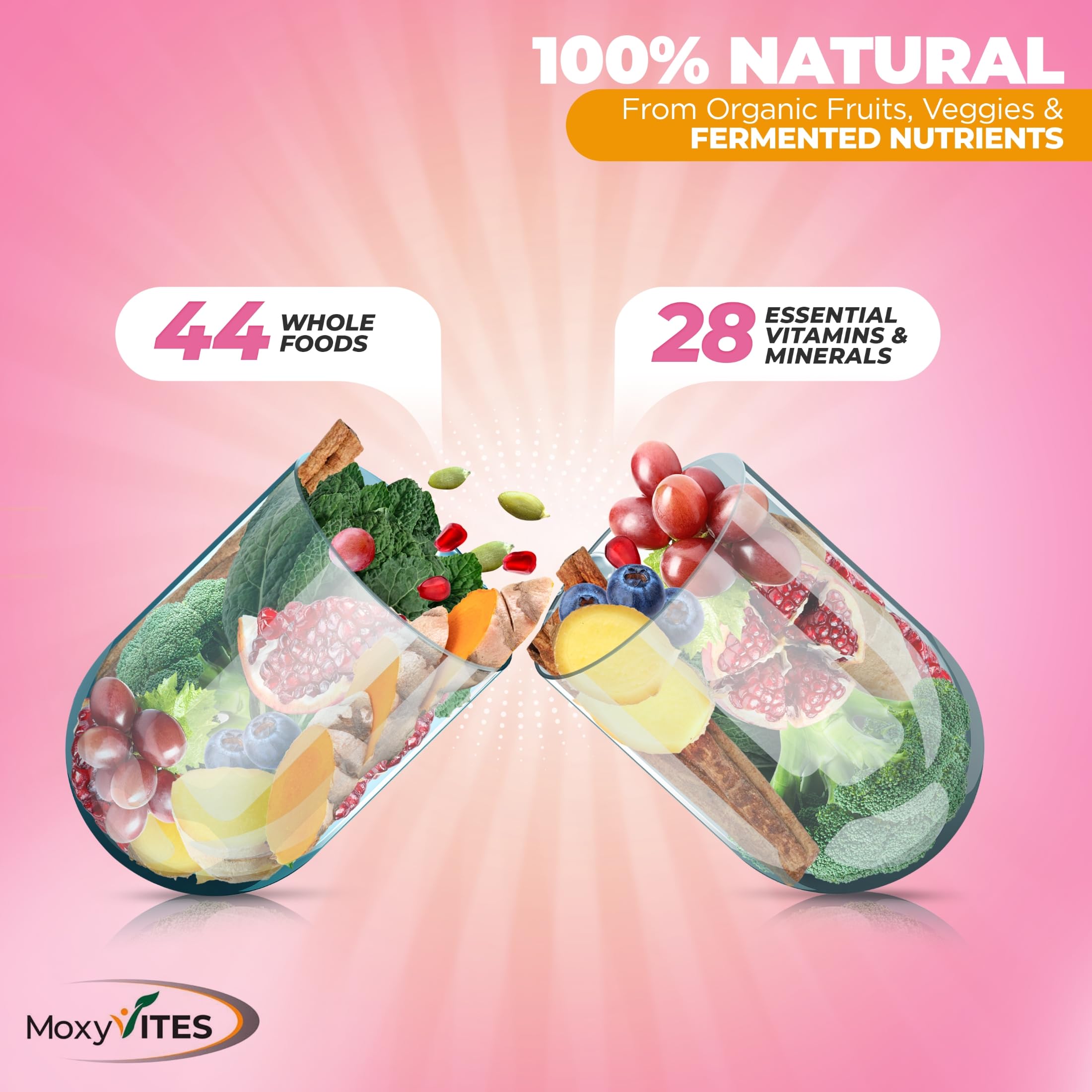 MoxyVites vegan capsules offer plant-based, non-GMO nutrition