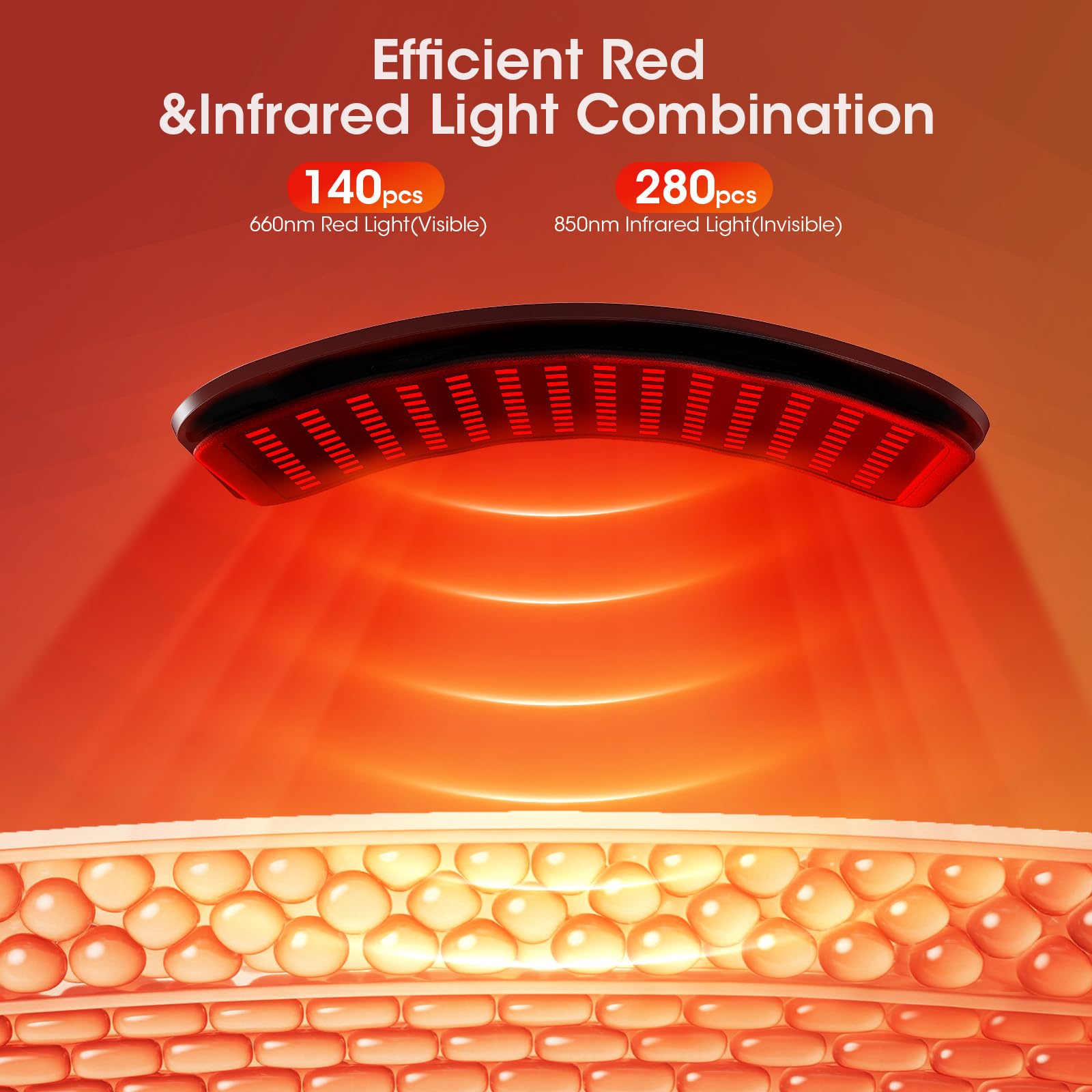 MQHOOB red light therapy lamp applied to the face for targeted light therapy.