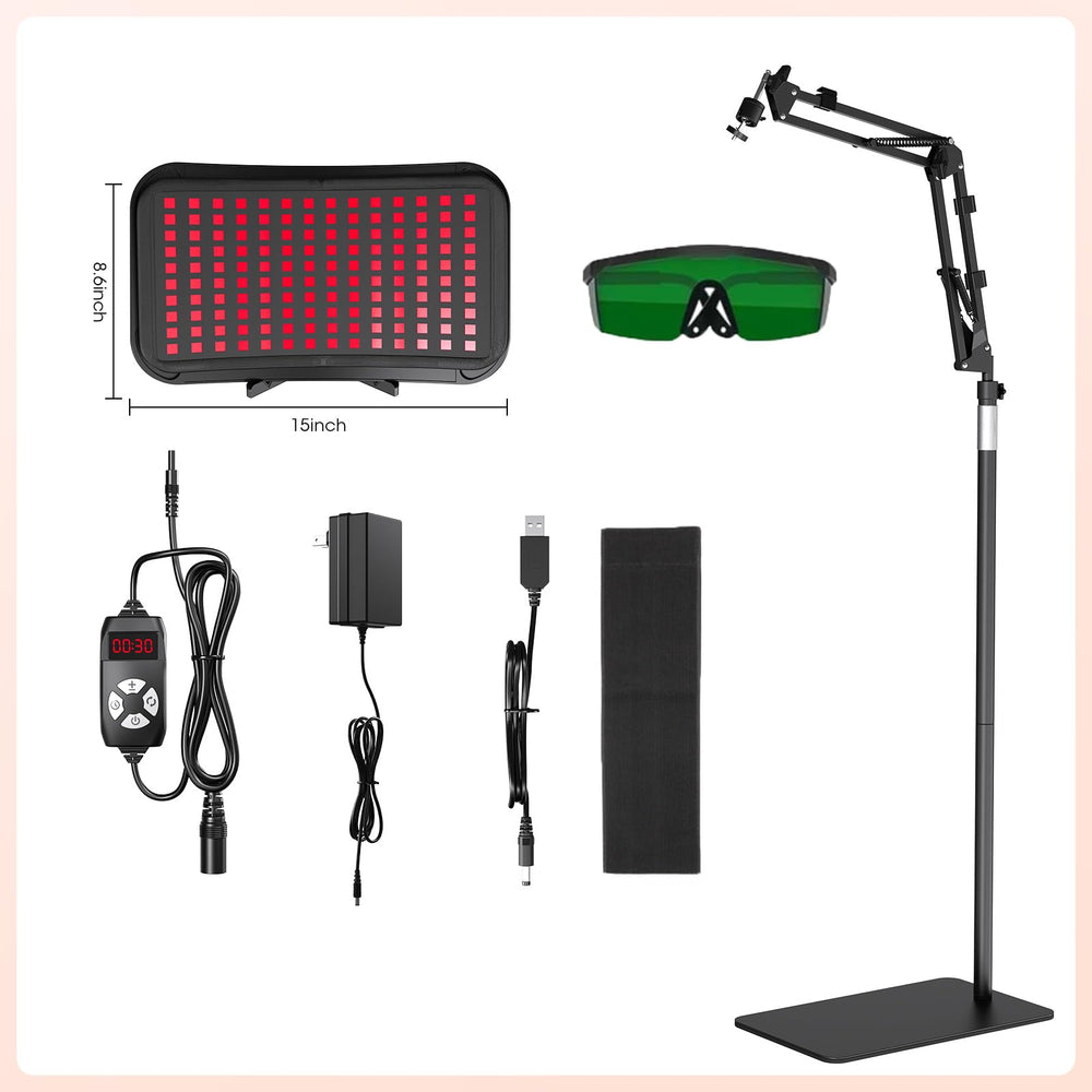 MQHOOB red light therapy lamp control panel for quick adjustments.