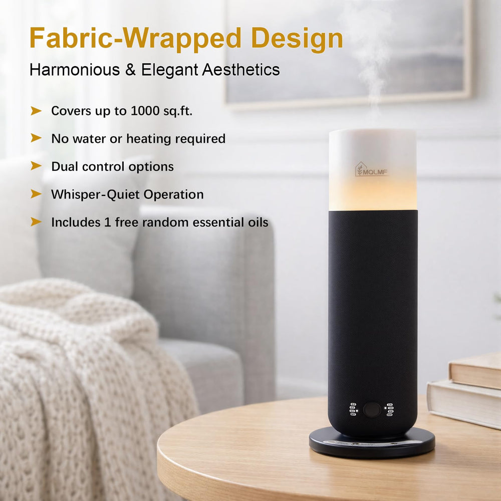 MQLMF Diffuser top features candlelight ambiance for cozy, flame-free mood.