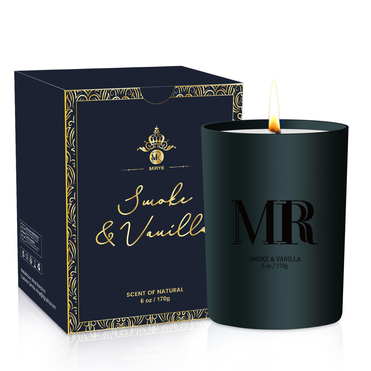 MR MIRYE aromatherapy candle 6oz jar for a soothing smokeless burn.