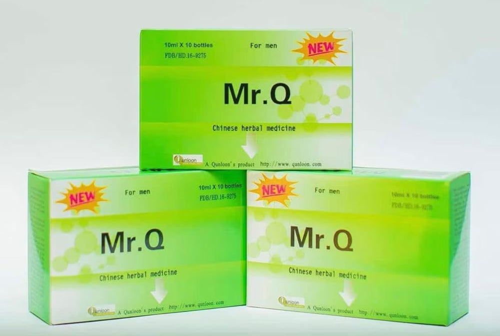 Mr. Q liquid supplement poured into glass for quick consumption