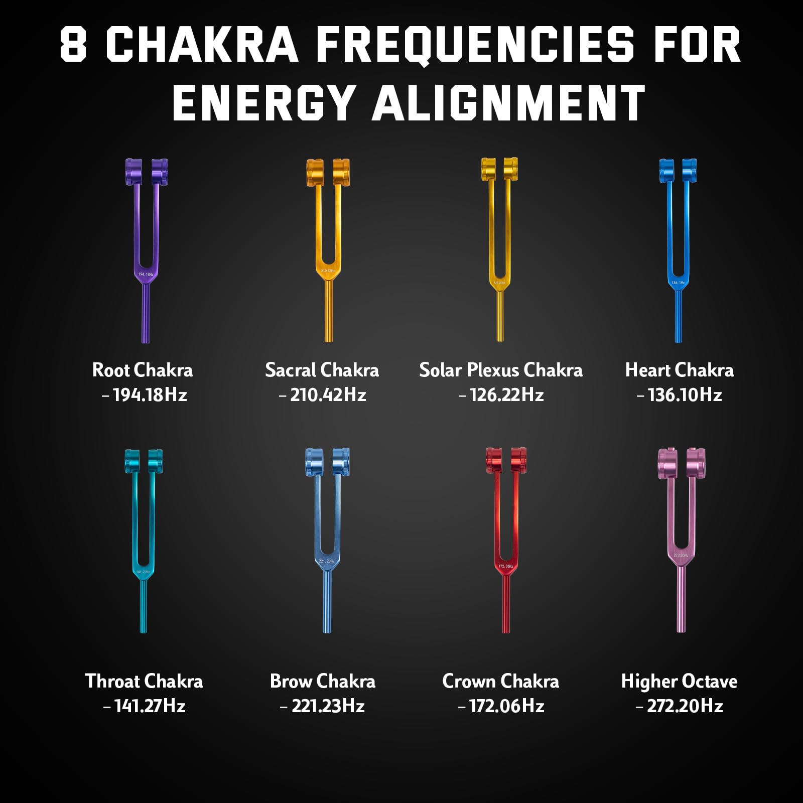 MrCarbon Chakra Tuning Fork 141.27Hz enhances vibrational focus