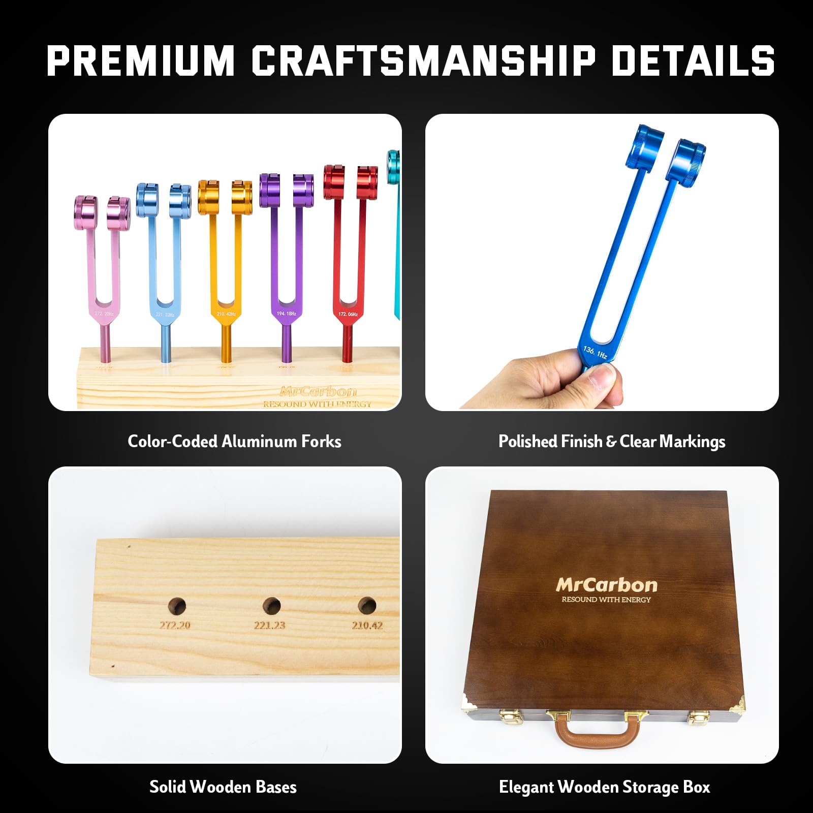 MrCarbon Chakra Tuning Fork 194.18Hz promotes steady resonance