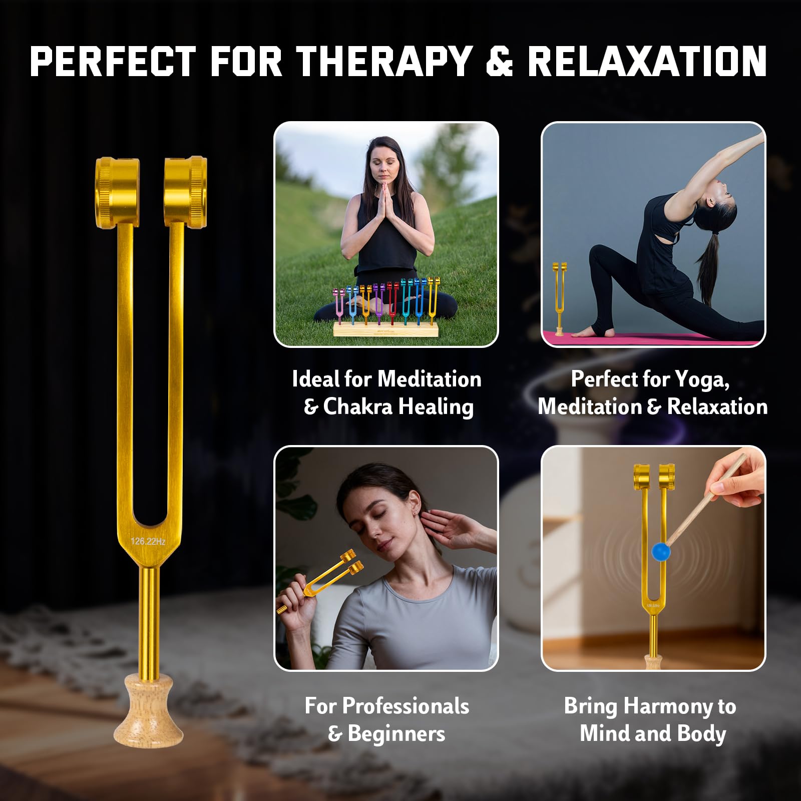 MrCarbon Chakra Tuning Fork 272.20Hz supports deep meditation