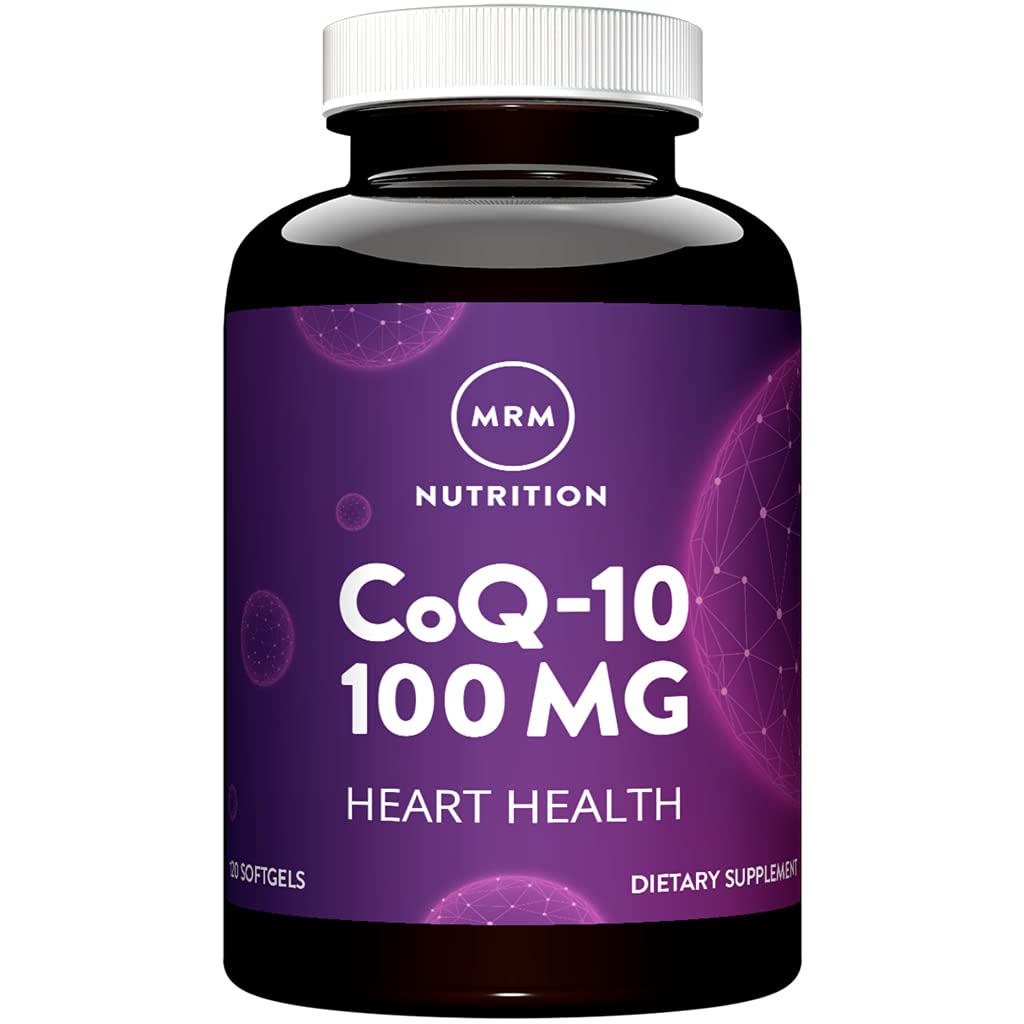 MRM CoQ-10 100 mg Pel Delivery bottle showing enhanced absorption design.