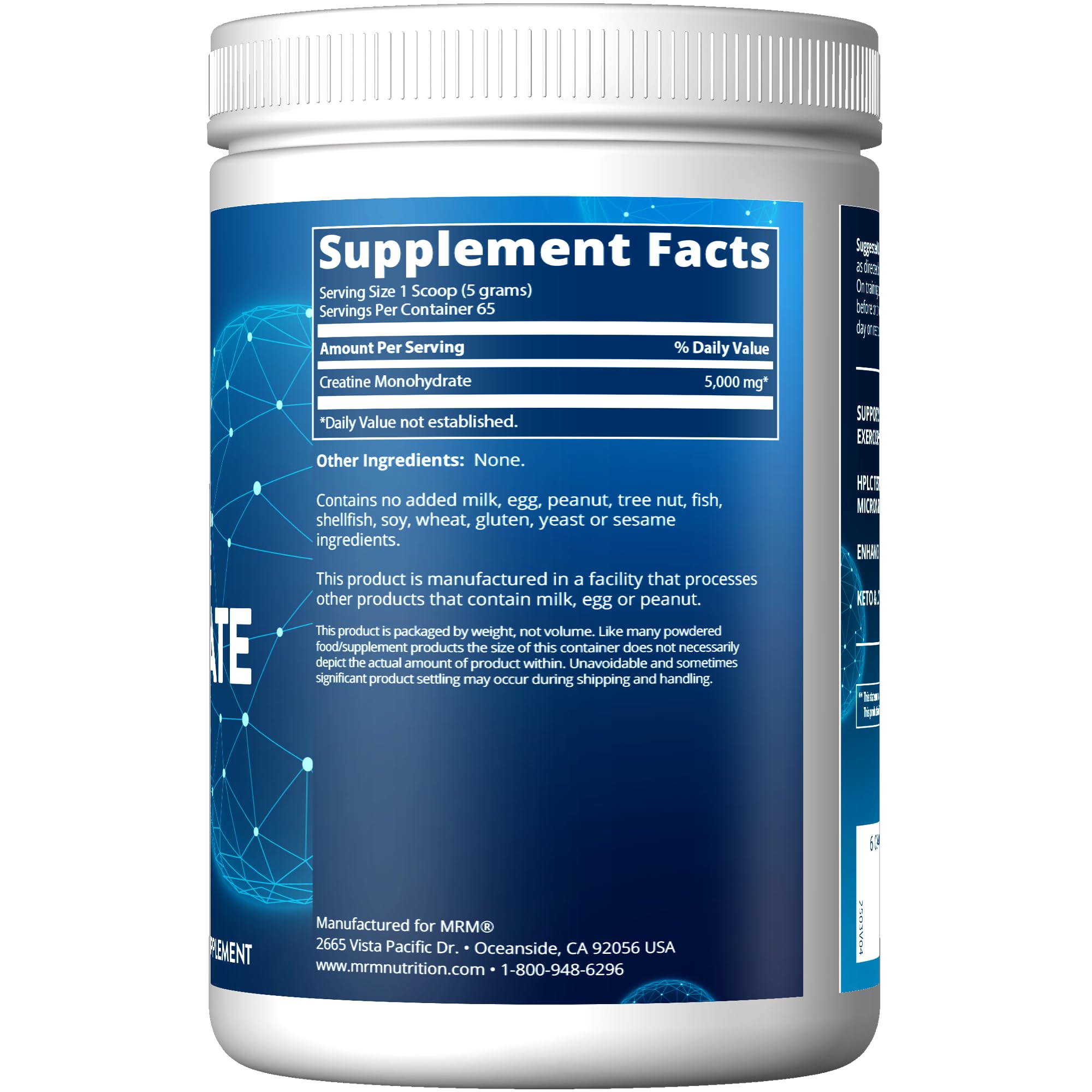 MRM Creatine Monohydrate Powder in a glass with a scoop demonstrates convenient supplementation for workouts