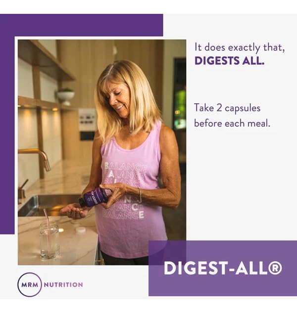 MRM Digest-All gluten-free, vegetarian badge signals allergy-friendly digestion support.