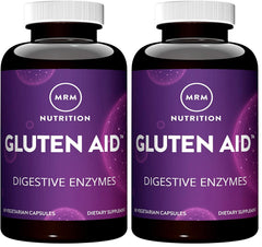 MRM Gluten-Aid bottle front, highlighting gluten-free digestive enzyme support.