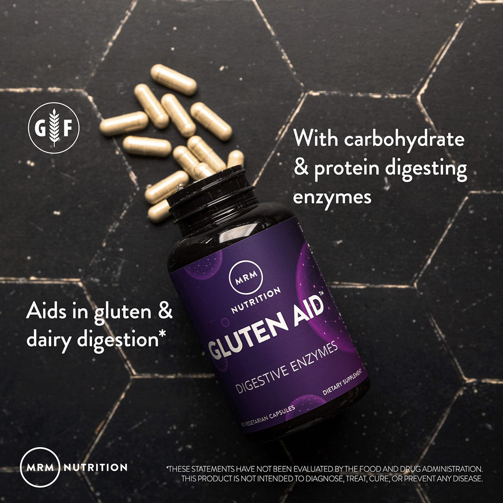 MRM Gluten-Aid serving suggestion, before meals with grains or dairy.