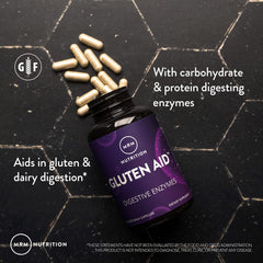 MRM Gluten-Aid serving suggestion, before meals with grains or dairy.