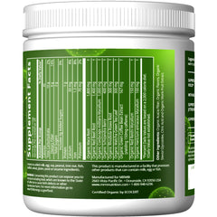 MRM Island Fusion powder scoop beside a glass for a reliable energy boost.