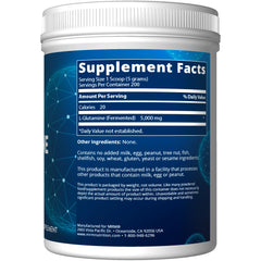 MRM L-Glutamine scoop shows easy mixing into water or shakes