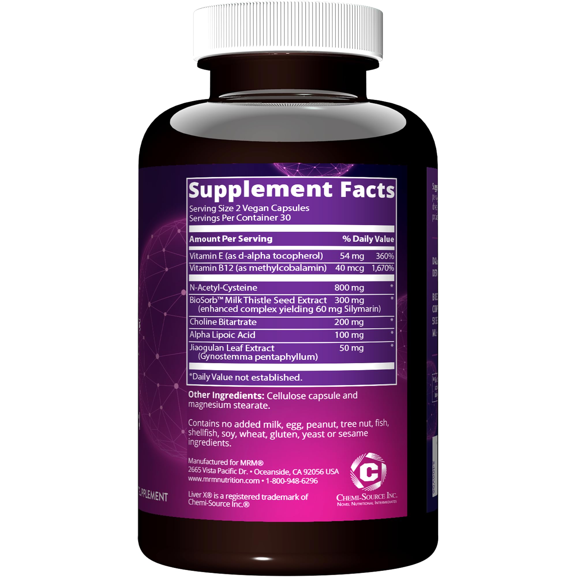 MRM Liver X packaging image highlighting vegan and gluten-free formula.