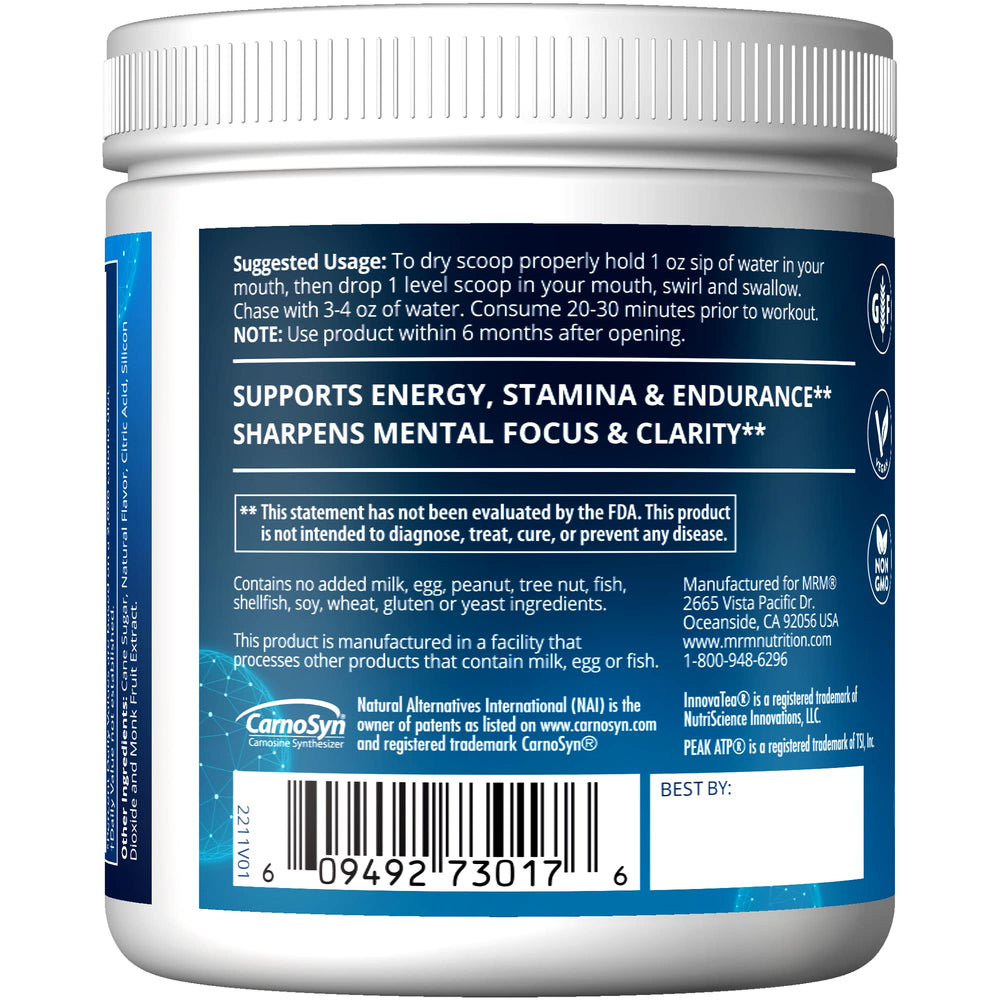 MRM serving glass with water for hydration-minded energy during workouts