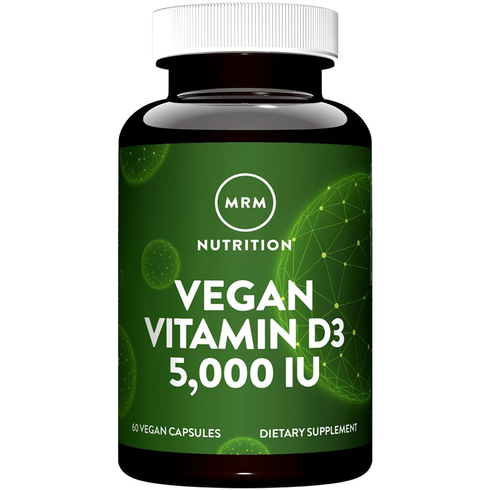 MRM Nuturition vegan Vitamin D3 5000 IU bottle supports bone and immune health