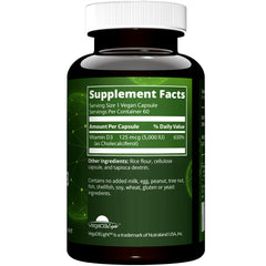 MRM Nuturition vegan Vitamin D3 5000 IU label highlights calcium metabolism support