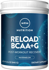 MRM Reload bottle with Watermelon flavor for post-workout recovery.