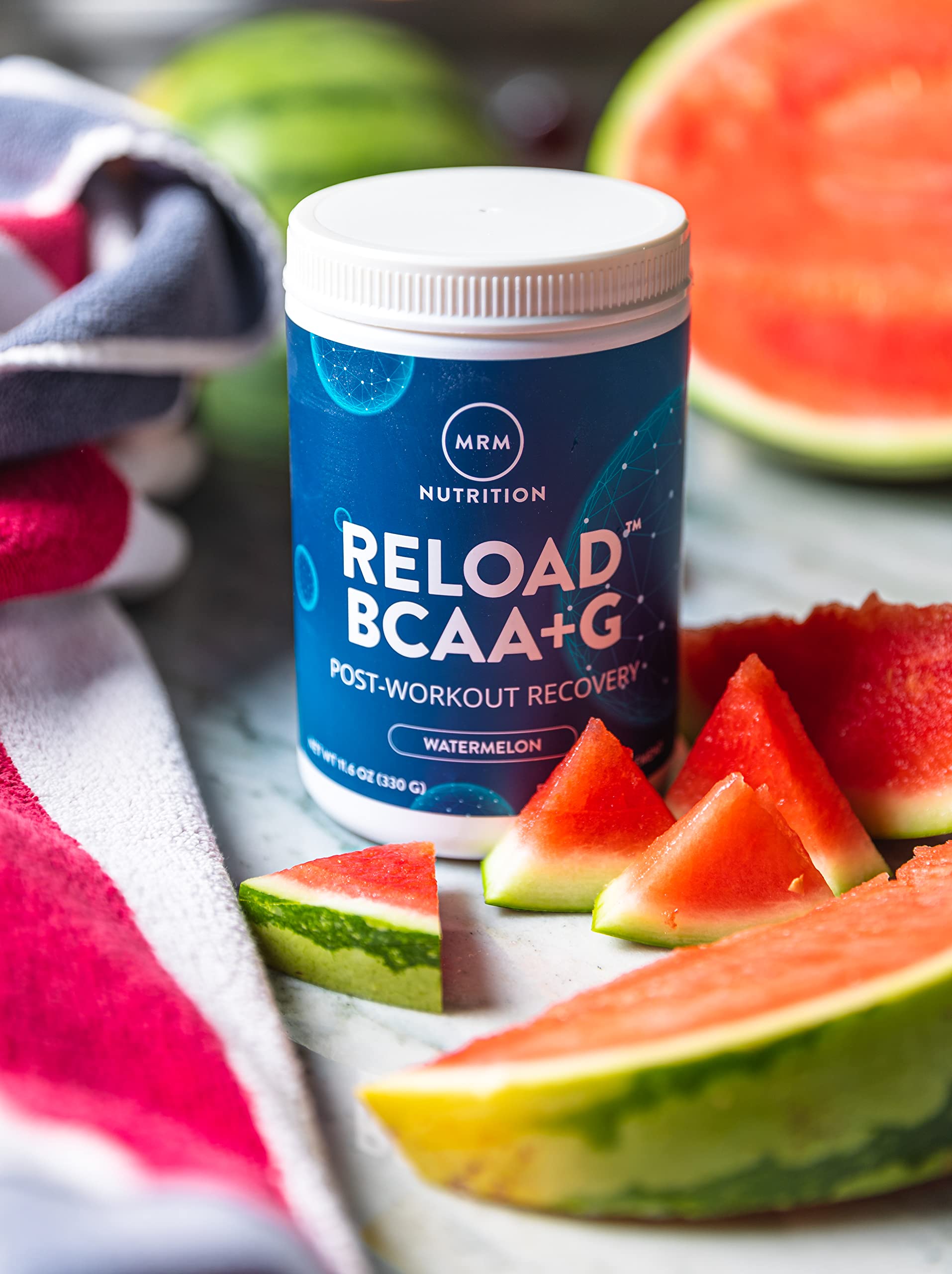 MRM Reload ingredients label emphasizing amino acids and CarnoSyn.