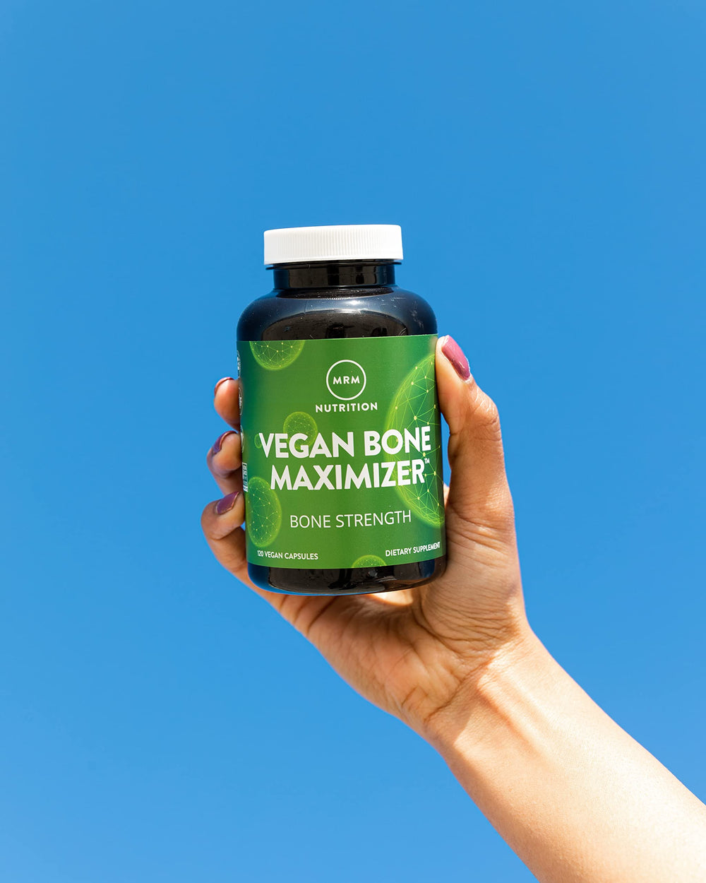 MRM certification seals for vegan, gluten-free, non-GMO credentials.