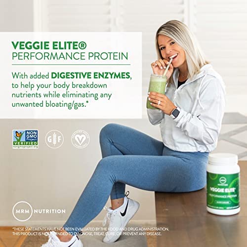 MRM Veggie Elite digestive enzymes label highlighting easy digestion.