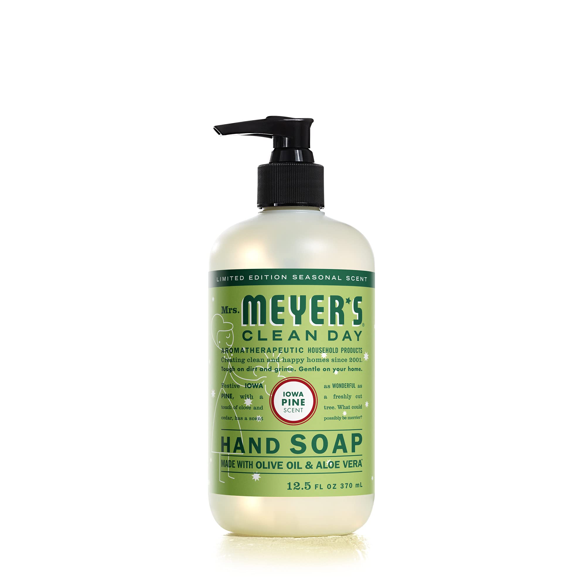 Mrs. Meyer's Clean Day Iowa Pine hand soap bottle with essential oils for daily care