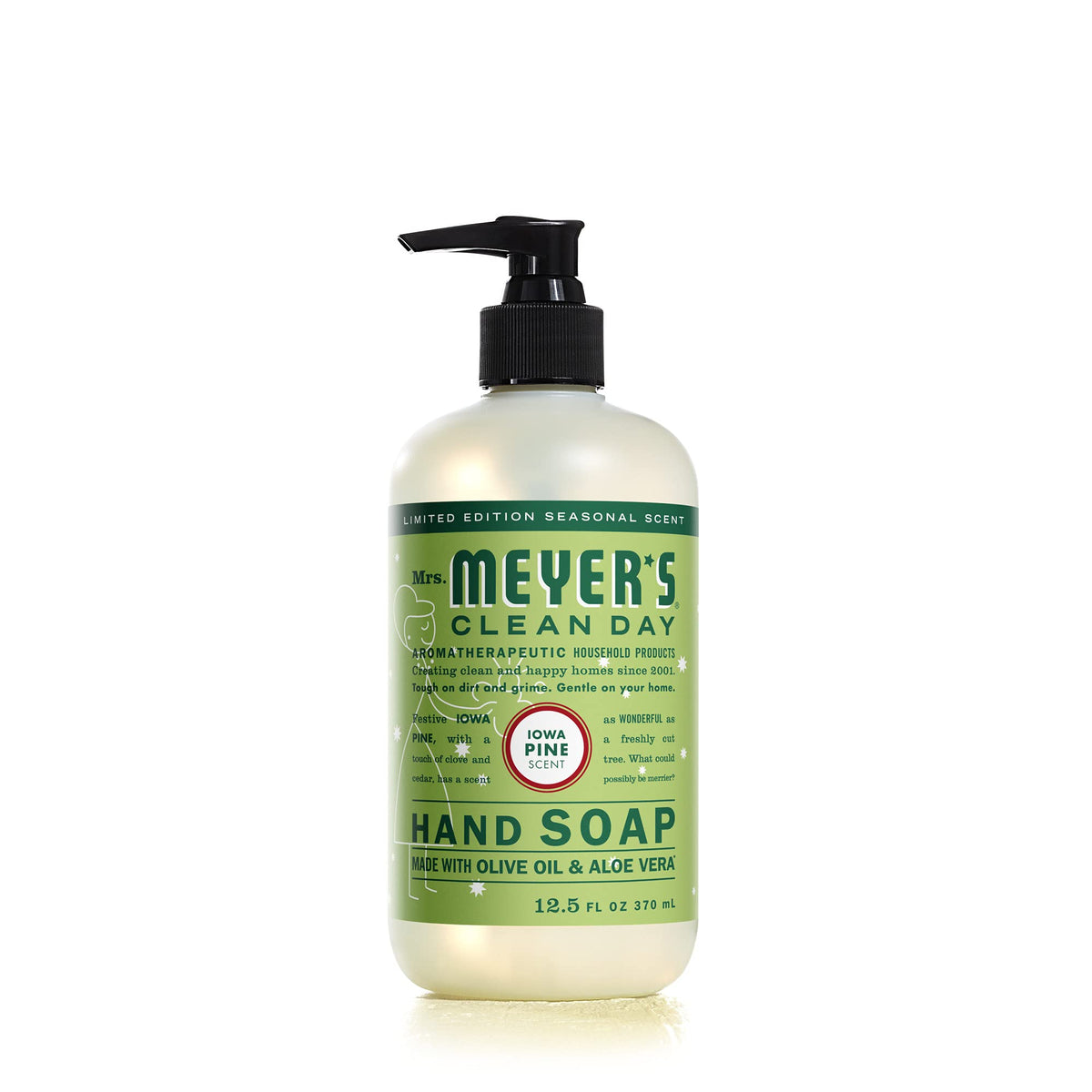 Mrs. Meyer's Clean Day Iowa Pine hand soap bottle with essential oils for daily care