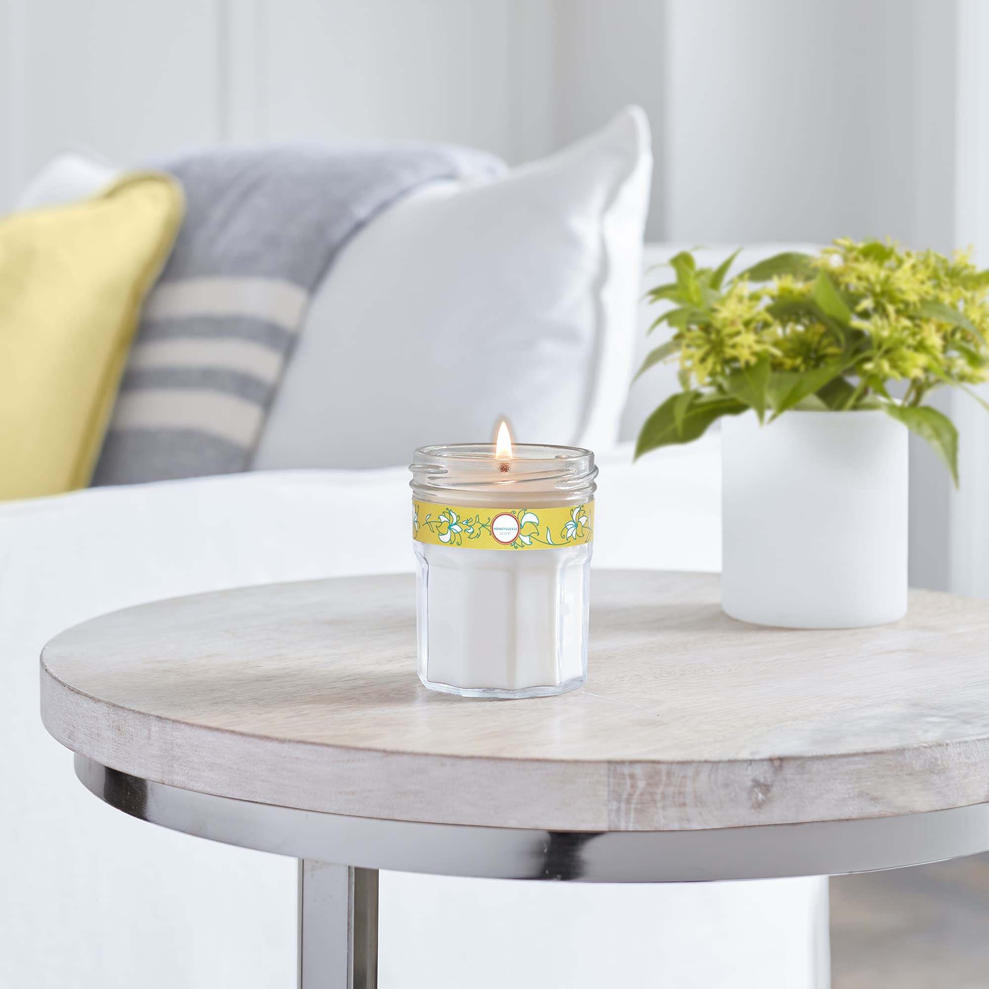 Mrs. Meyer's Clean Day candle complements other Honeysuckle products for a coordinated routine.