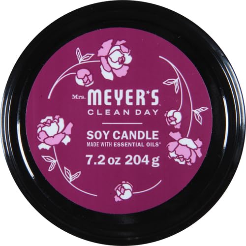 Peony scent showcase across 7.2 oz candle for room-filling aroma.