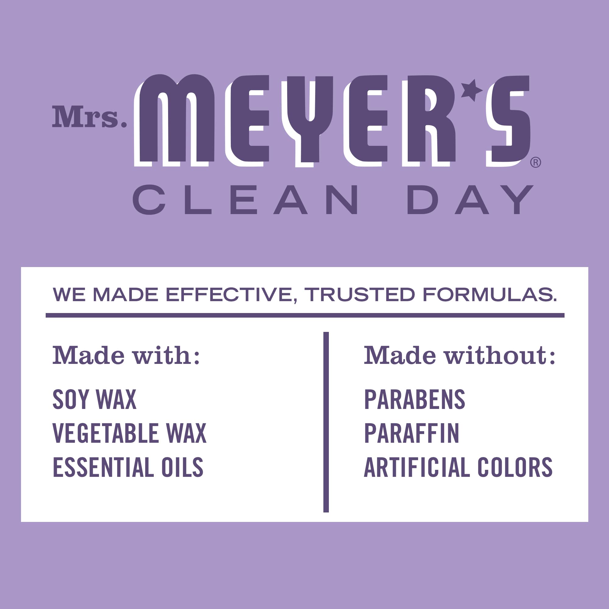 Gift-ready Mrs. Meyer's Lilac candle ideal for housewarmings and surprises.