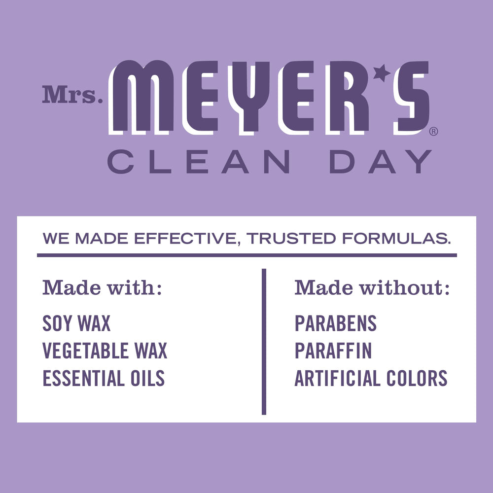 Gift-ready Mrs. Meyer's Lilac candle ideal for housewarmings and surprises.
