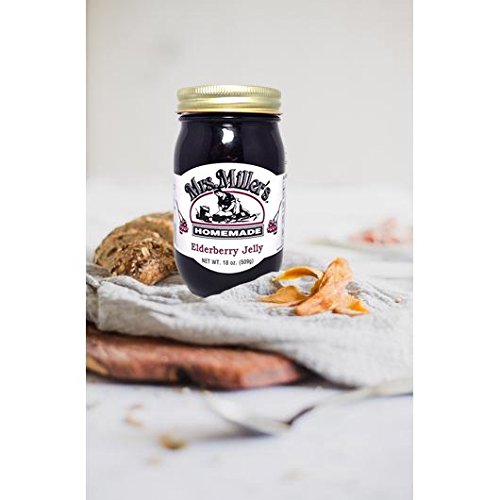 Two jars of Mrs. Miller's Elderberry Jelly showcase value for pantries.