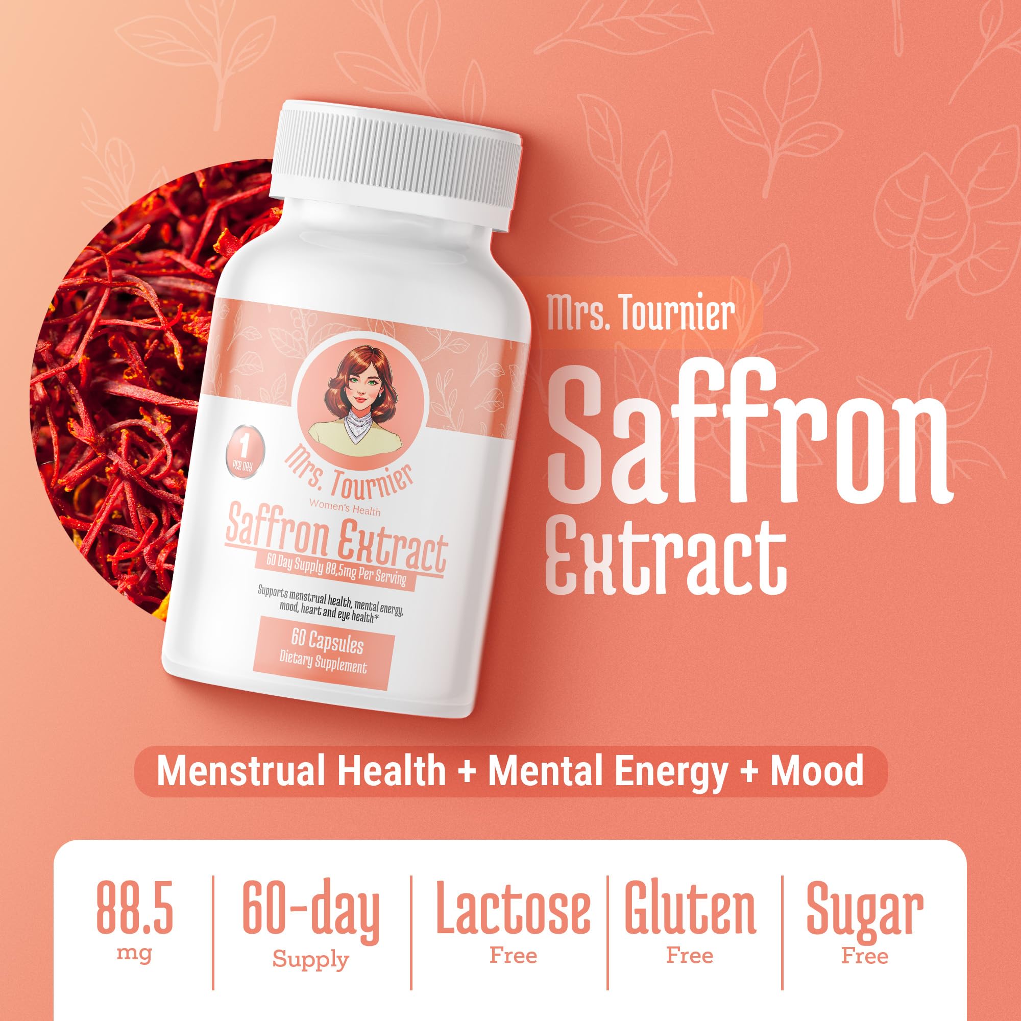 Mrs. Tournier saffron capsules in morning routine setup