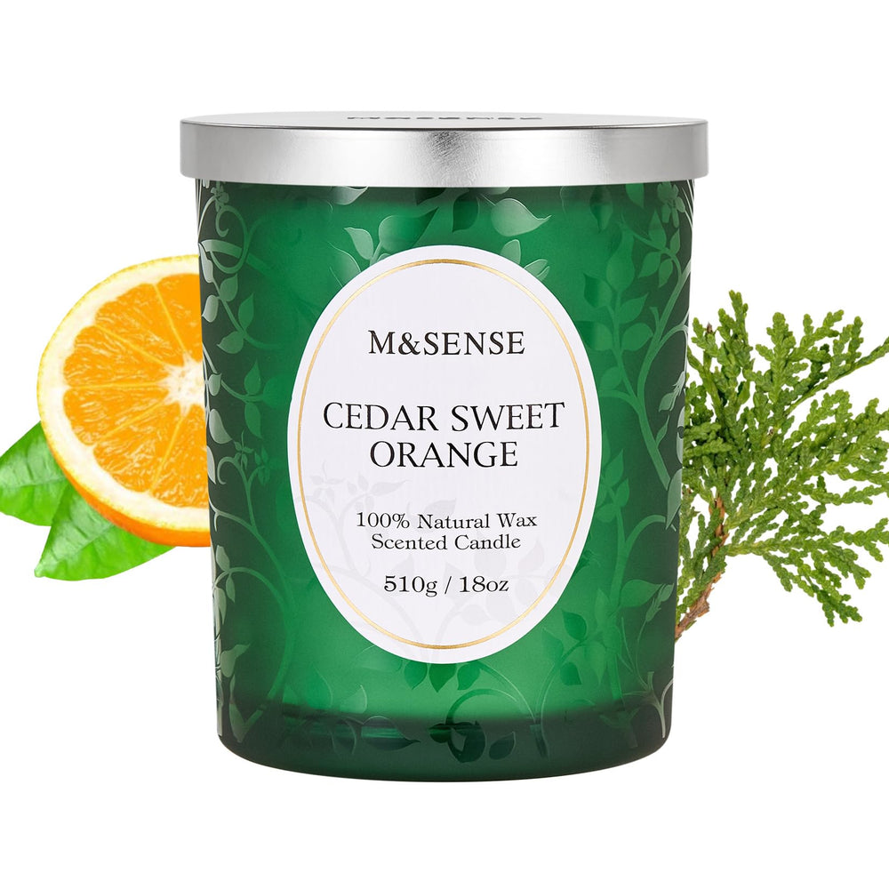 M&SENSE jar with botanical print emphasizes premium design details.