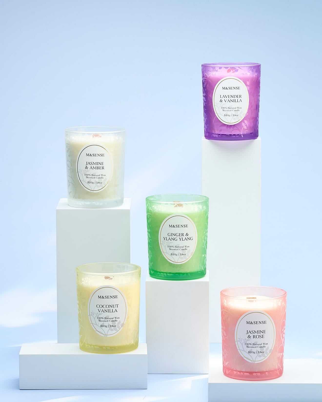 M&SENSE eco-friendly wax blend supports a clean, responsible burn.