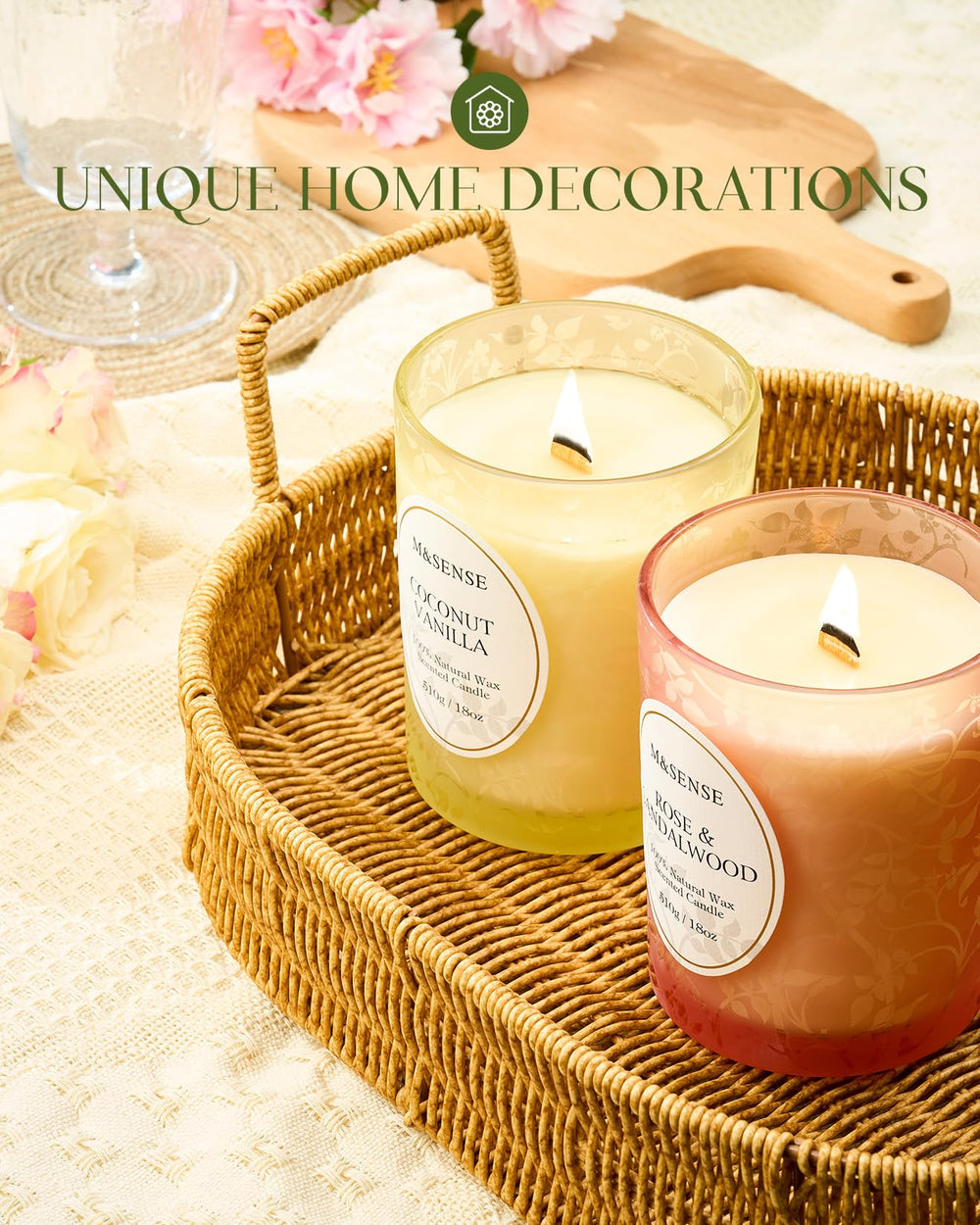 M&SENSE candle shows an even burn with minimal tunneling.
