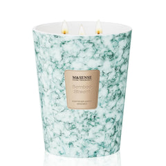 M&SENSE extra large candle front view showing bamboo stream jar for calm ambiance