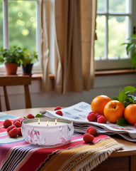 M SENSE Fruity Rainbow tin candle with floral pattern for stylish ambience