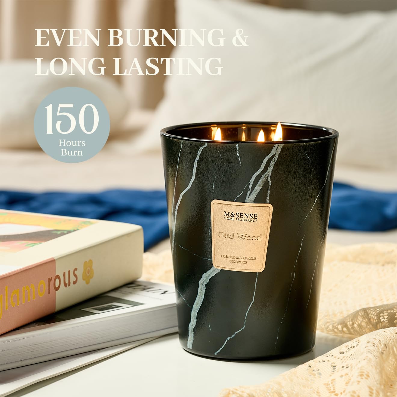 M&SENSE gift-ready OudWood candle enhances gifting with elegant presentation.